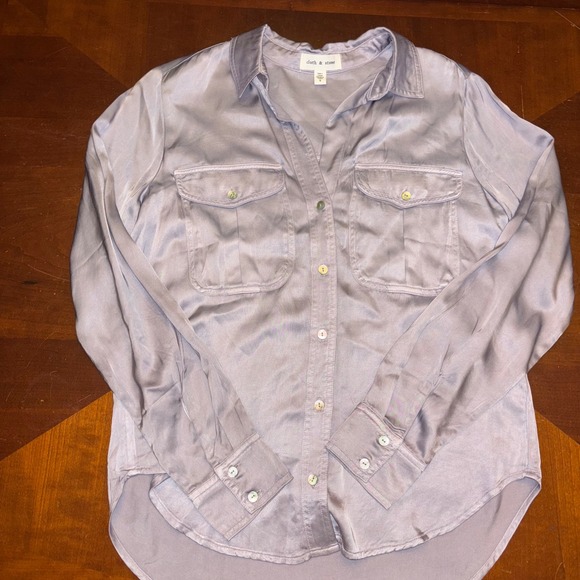 Cloth & Stone |‎ Anthropologie | Womens Small | Mauve Utility Button Down - Picture 6 of 13